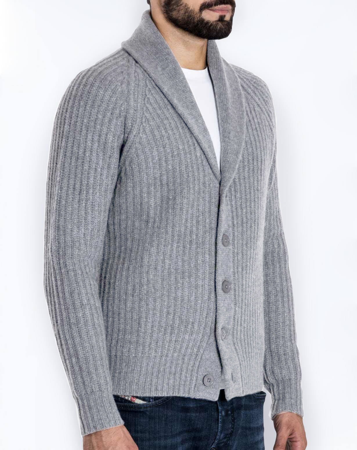 Herren Strickjacke Modern Schalkragen Übergröße