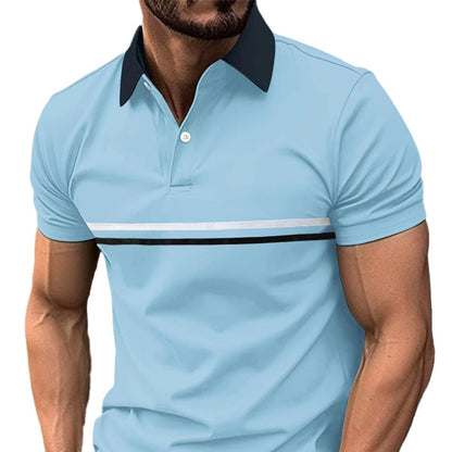 Herren Polo-Shirt Gestreift Sportlich Modern