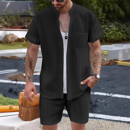 Herren Sommer Outfit Kurzarmhemd und Shorts Set