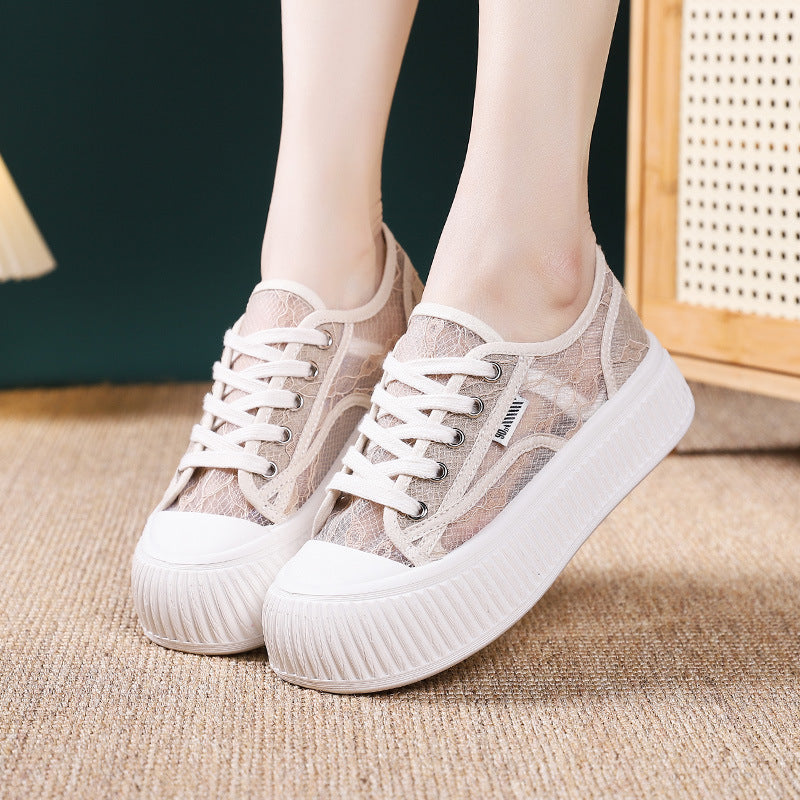 Damen Sneaker High Heel Transparent Sohle
