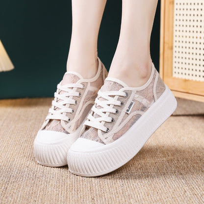 Damen Sneaker High Heel Transparent Sohle