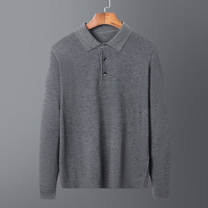 Eleganter Herren Strickpullover Polokragen Modern