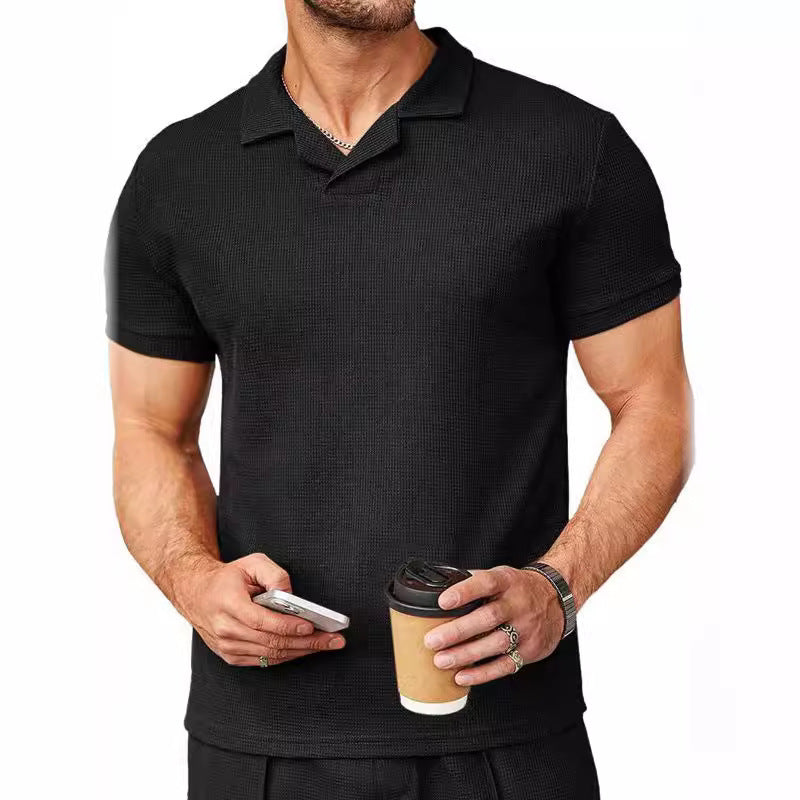 Herren Polohemd Strukturiert Modern Slim Fit