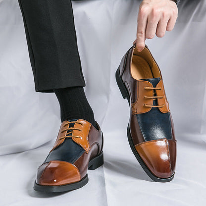 Herren Schnürschuhe Elegante Lederschuhe Zweifarbig