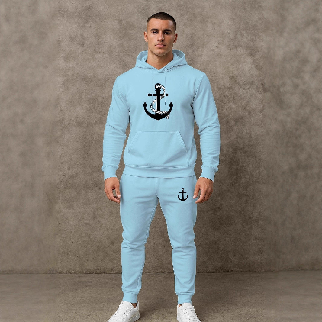 Herren Hoodie Set Maritim Anker Design Sportlich - BerlinGlamour