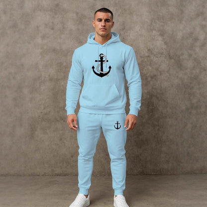 Herren Hoodie Set Maritim Anker Design Sportlich - BerlinGlamour