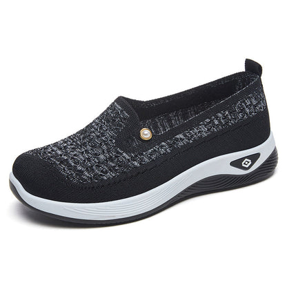 Damen Sneaker Strick Bequem Rutschfest