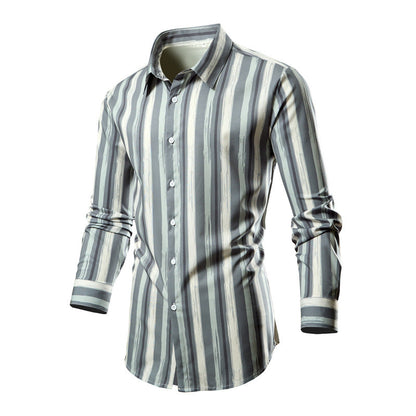 Herren Langarmhemd Streifenmuster Modern Berlin Style