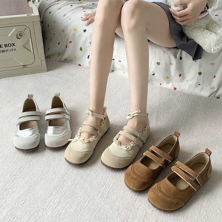 Damen Ballerinas Bequem Doppelschlaufe Schuhe Modern - BerlinGlamour