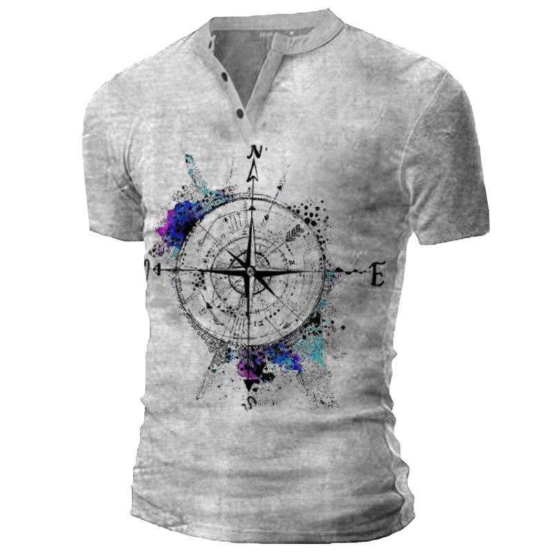 Herren T-Shirt Kompass Design Trendy Urban - BerlinGlamour