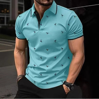 Herren Poloshirt Stilvoll Hochwertig Mustered