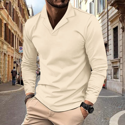 Herren Langarmshirt Modern Strukturiert Trendig - BerlinGlamour