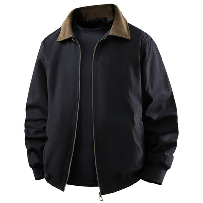 Herren Übergangsjacke Modern mit Kontrastkragen und vielen Taschen