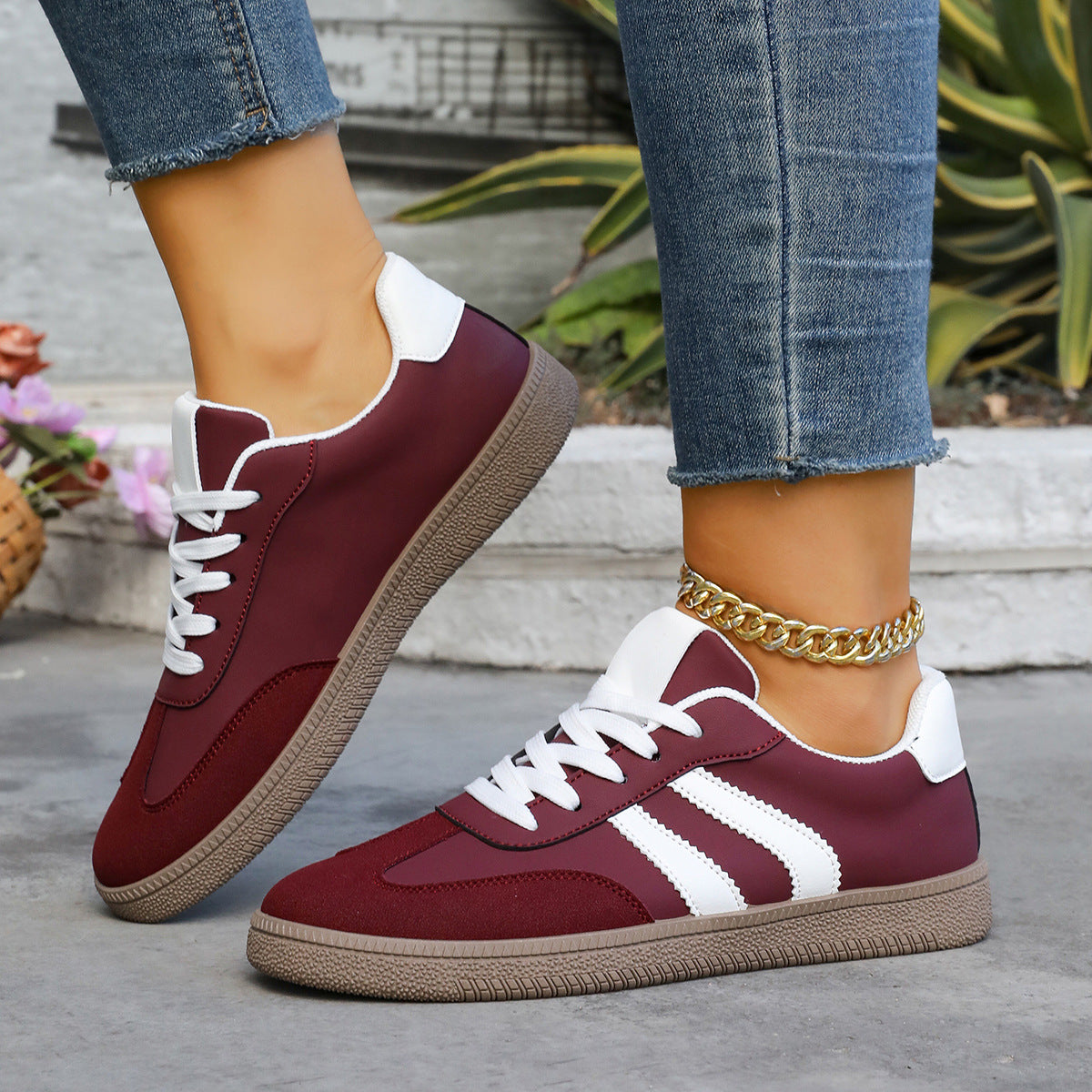 Damen Sportschuhe Retro Style Bequem Laufsohle