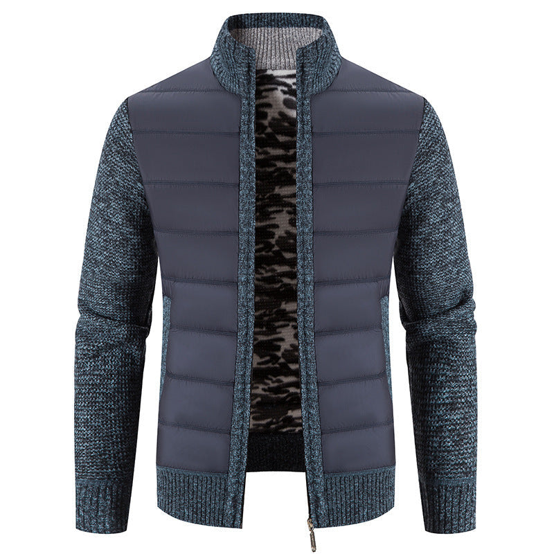 Herren Steppjacke Hybride Strickdesign Moderne Winterjacke