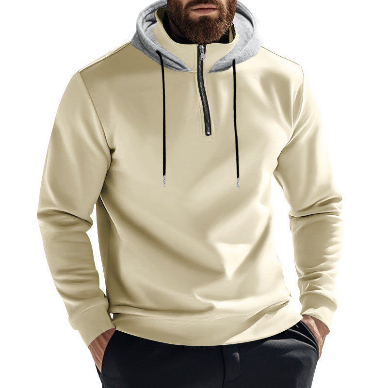 Herren Hoodie Sportlich Halbzip Kapuze Modern