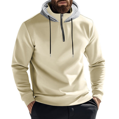 Herren Hoodie Sportlich Halbzip Kapuze Modern