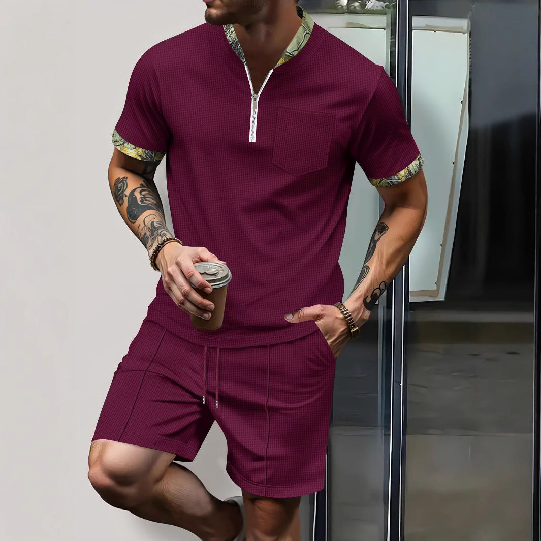 Herren Sportset Kurzarm Modern mit Schulterdetail