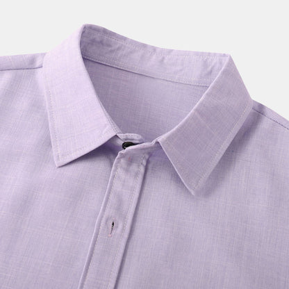 Herren Kurzarmhemd Modern Slim Fit Stehkragen