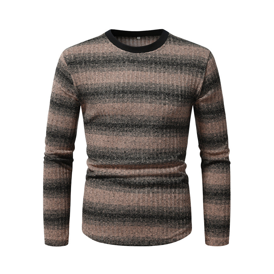 Herren Langarmshirt Strukturiert Streifenmuster Modern