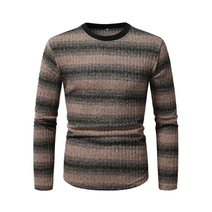 Herren Langarmshirt Strukturiert Streifenmuster Modern