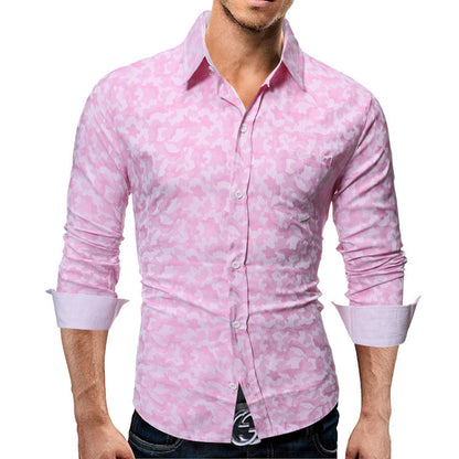 Herren Hemd Elegant Floralmuster Stilvolle Bluse
