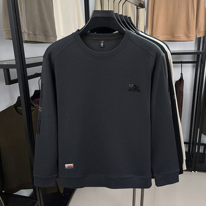 Herren Sweatshirt Langarm Strukturiert Logo Trendy