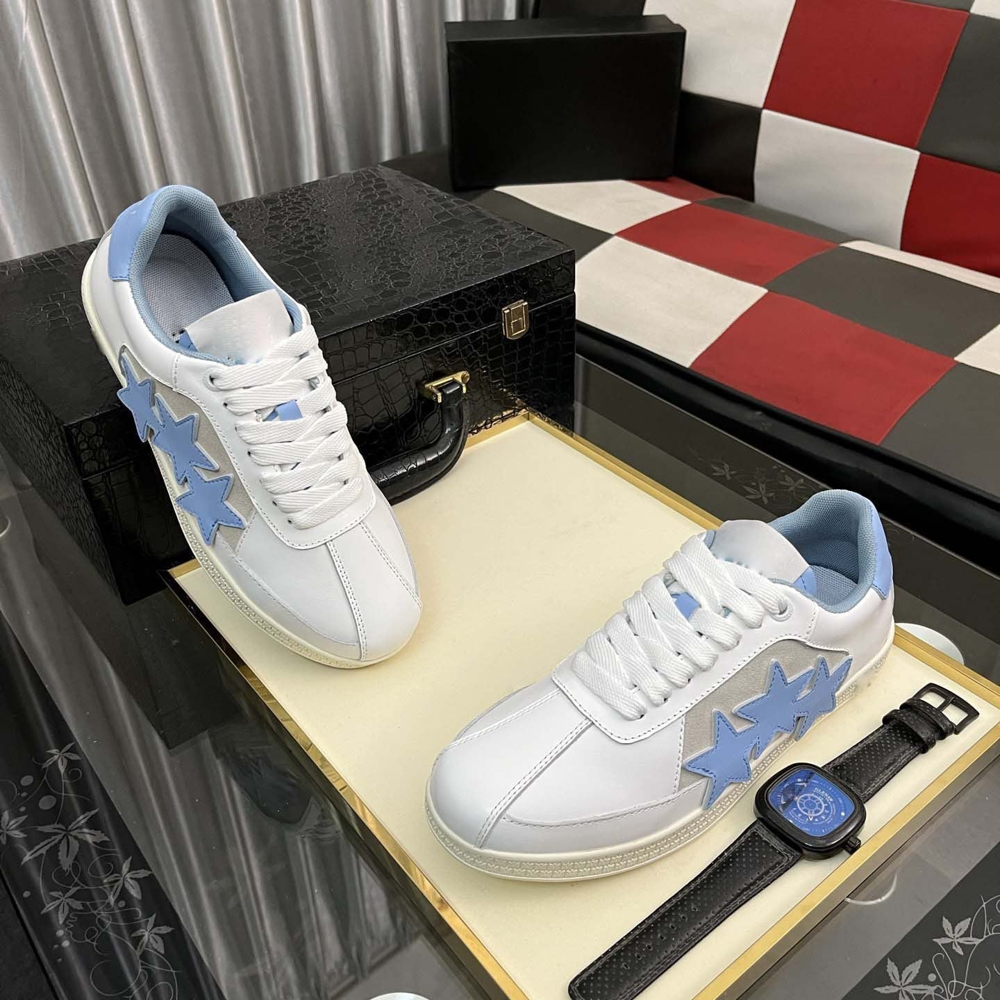 Damen Sneaker Sternen Applikation Fashion Damen Schuhe