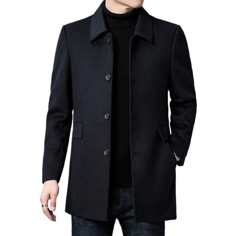 Herren Wollmantel Klassisch Eleganter Schnitt