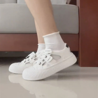 Damen Plateau Sneaker Hoch Atmungsaktiv Sportlich