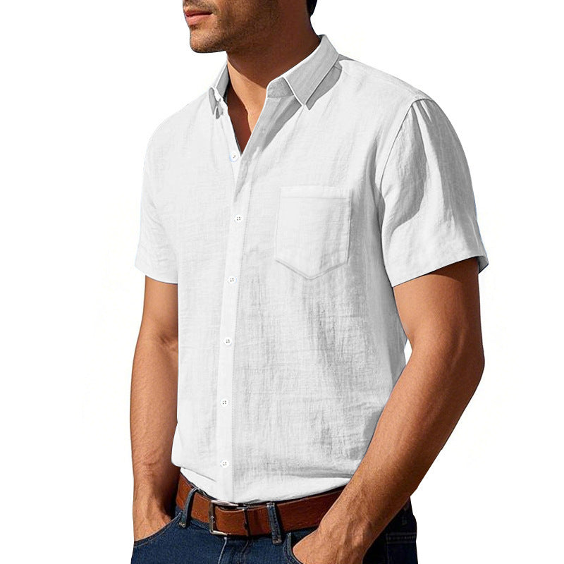 Herren Kurzarmhemd atmungsaktiv Baumwolle Trendy Sommer