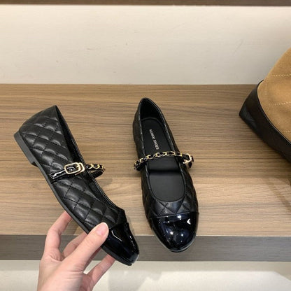 Damen Ballerinas Elegante Mary Jane Schuhe Mit Riemchen Komfortabel