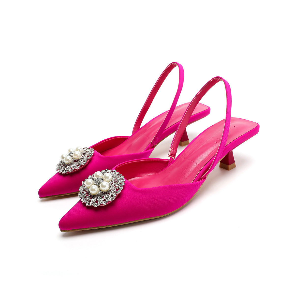Damen Pumps mit Perlen Schmuck Bequem Laufsohle Elegant