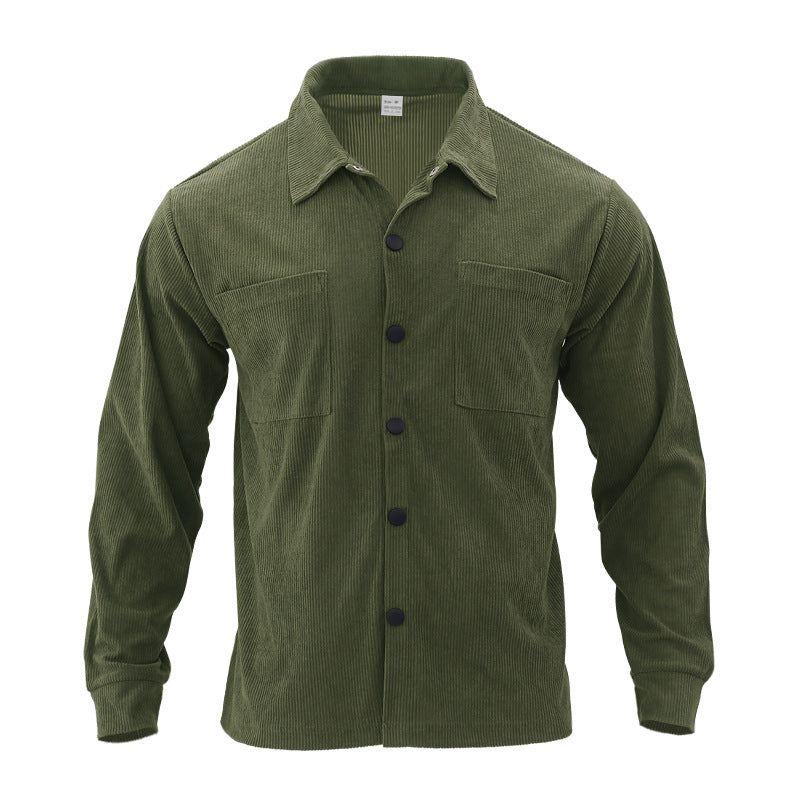 Herren Jacke Samt Blouson mit Brusttaschen Modern