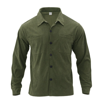 Herren Jacke Samt Blouson mit Brusttaschen Modern