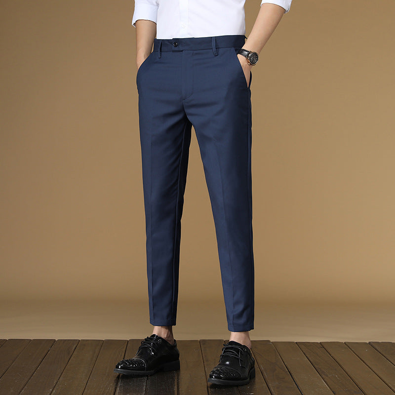 Herren Anzughose Slim Fit mit feiner Struktur