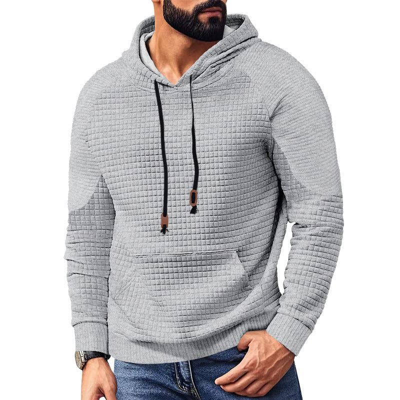 Herren Kapuzenpullover Strukturiert Modern mit Kängurutasche