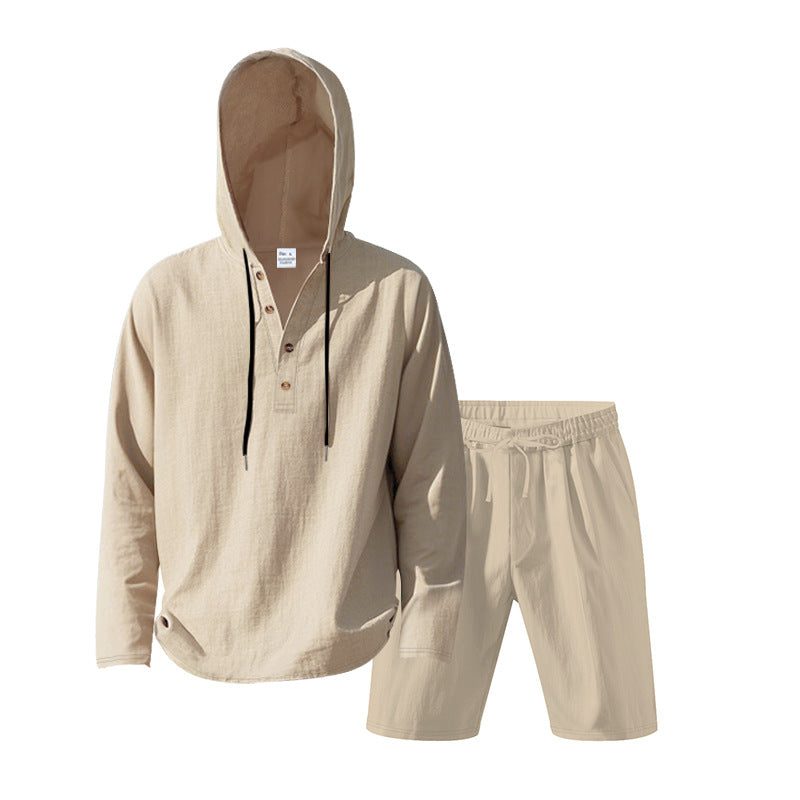 Herren Trainingsset Kapuze Shorts Sportlich Modern - BerlinGlamour