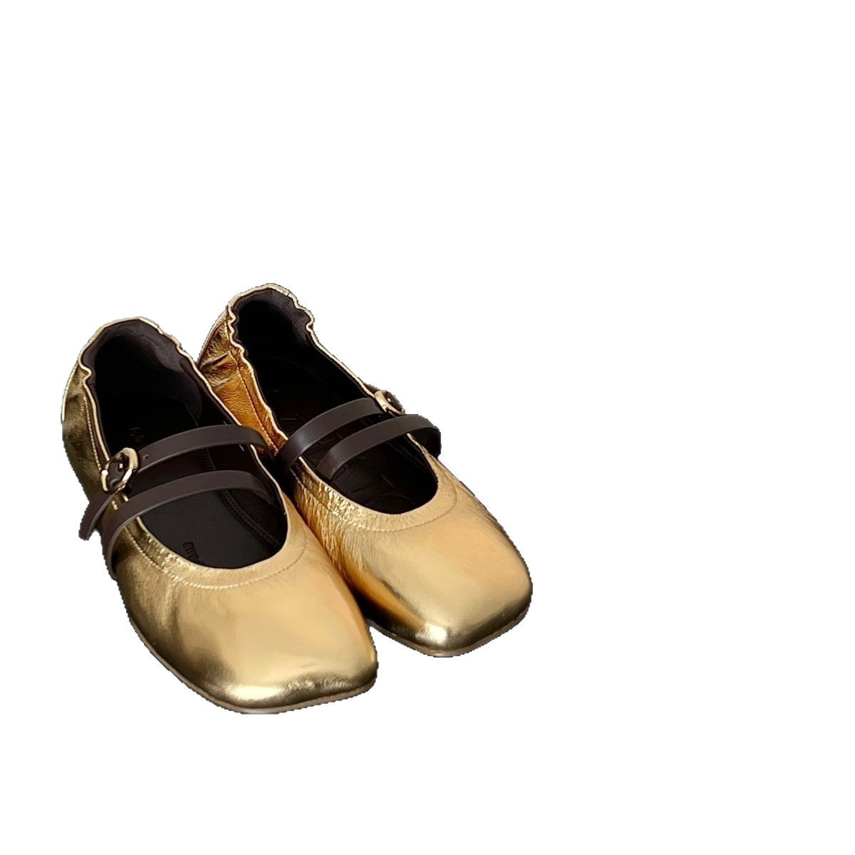 Damen Ballerinas Schimmernd Modisch Riemen