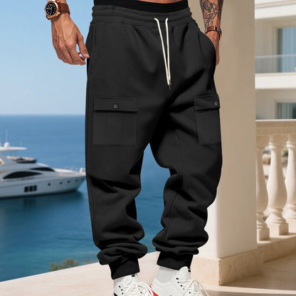 Herren Jogginghose Cargo Bequem Elastisch Taschen