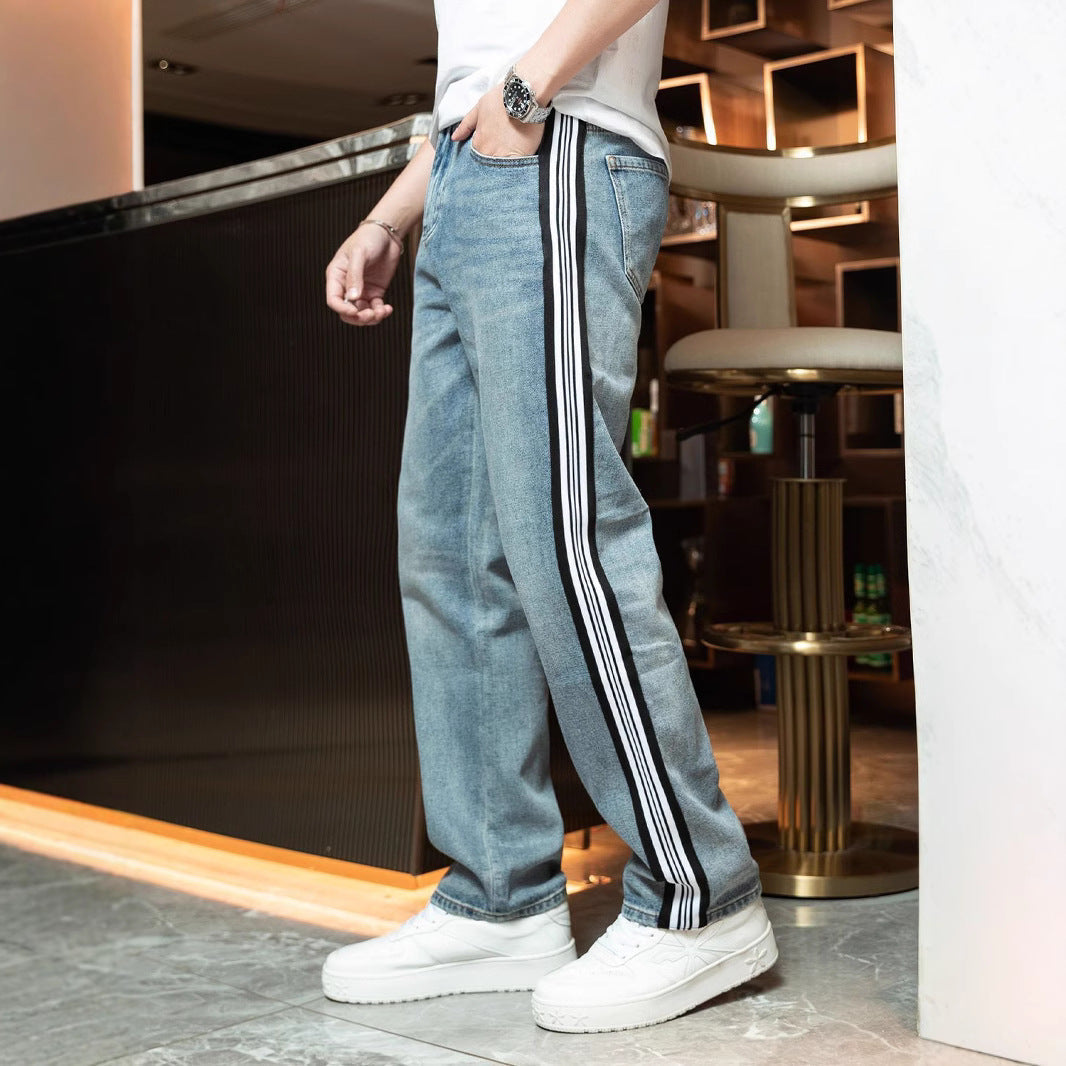 Herren Jeans Relaxed Fit mit Kontraststreifen Bequem