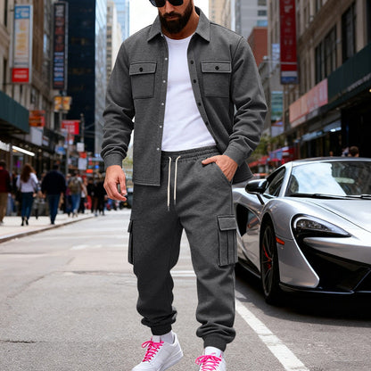 Herren Jogginganzug Lässig Overshirt Set Sportlich