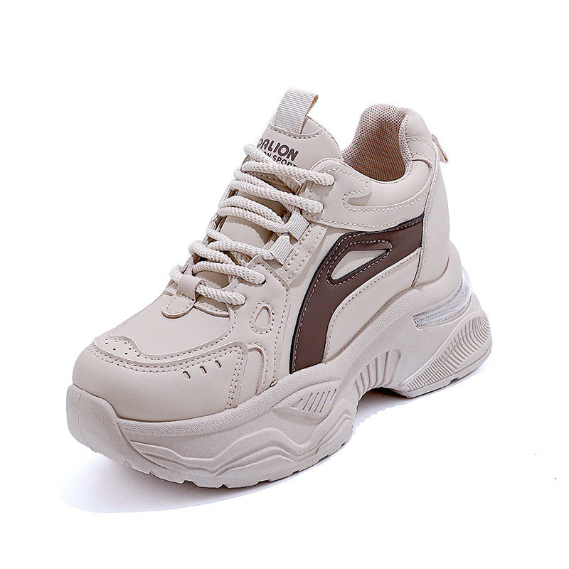Damen Sneaker Sportlich Chunky Bequem Schwarz