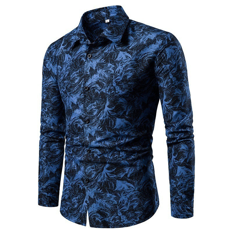 Herren Bluse Modern Floral Style Trendig