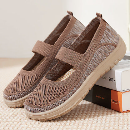 Damen Schuhe Bequem Atmungsaktiv Elastisch Weiss