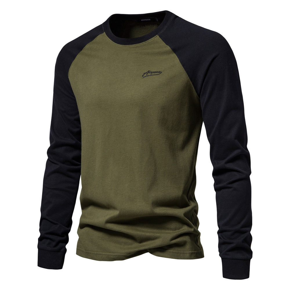 Herren Langarmshirt Modern Raglan Design Schwarz - BerlinGlamour