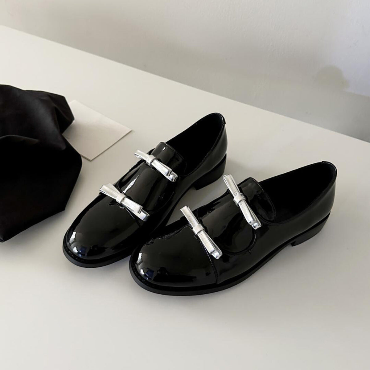 Elegante Damen Schnürschuhe mit Schnallen Schwarz