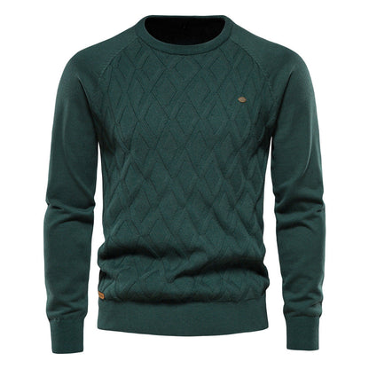 Herren Strickpullover Rautenmuster Modern Rundhals