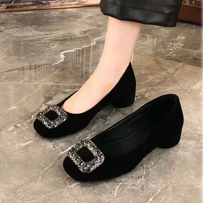 Damen Ballerinas mit Glitzer Schleife Schwarz - BerlinGlamour