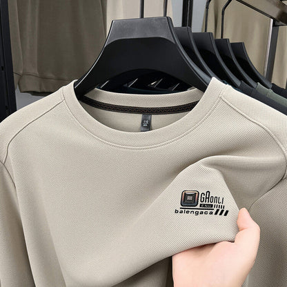 Herren Sweatshirt Langarm Strukturiert Logo Trendy